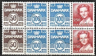 FRIMÆRKER DANMARK | 1983 - AFA HS 6 - Hæftesammentryk - Dobbeltstribe - stemplet
